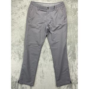 Under Armour Men's Pants 36x34 Gray Pinstripe Chino Straight‎ Leg Flat Front